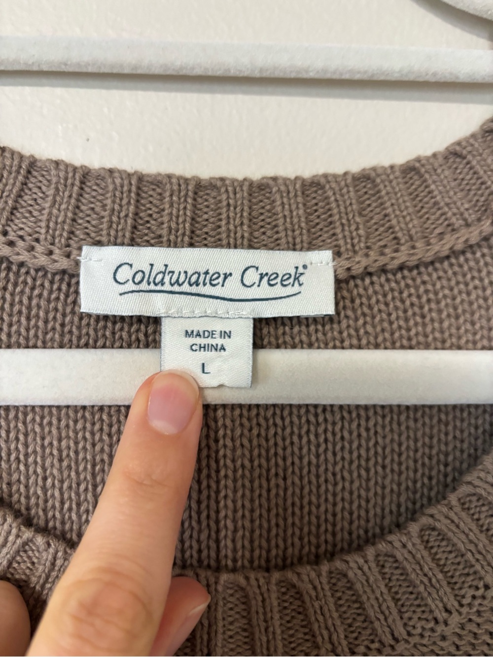 Coldwater Creek Light Brown Sunflower Oversized Cotton Blend Sweater - Picture 7 of 12